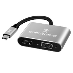 ADAPTADOR Perfect Choice PC-101284 USB C MACHO – HDM1/VG A HEMBRA