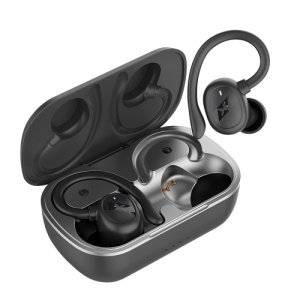 Audífonos Inalámbricos Bluetooth TWS Deportivos Haken | PERFECT CHOICE AUDIFONOS BT TWS CON SUJETADOR- NEGRO – HAKEN