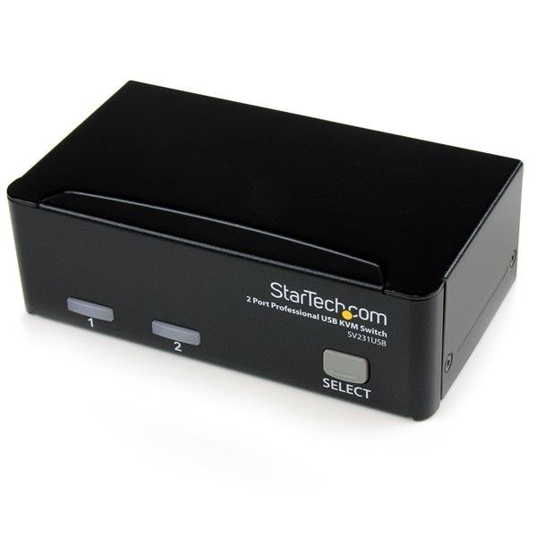 StarTech.com Juego Conmutador KVM SV231USB, 2 Puertos VGA, con Cables VGA CON CABLES KIT SWITCH HD15