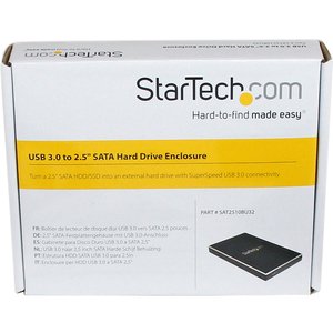 StarTech.com Gabinete de Disco Duro HDD 2.5″ SATA externo USB 3.0 Super Speed – Negro Aluminio – 1 x HDD admitido – 1 x SSD admitido – 1 x Bahía Total – 1 x Bahía 2,5″ – Aluminio GABINETE DE DISCO DURO HDD 2.5SATA EXTERNO USB 3.0 NEGRO .