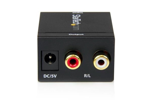 StarTech.com Adaptador Convertidor SPDIF2AA de Audio Digital Coaxial SPDIF o Toslink Óptico a RCA Estéreo Analógico - Negro ADAPTADOR CONVERTIDOR AUDIODIGITAL COAX SPDIF TOSLINK A RCA.