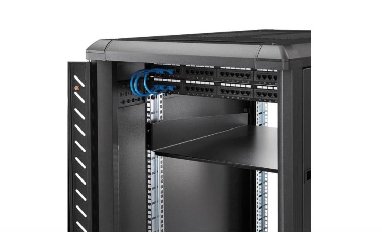 StarTech.com Charola 2U 22in (558,8mm) de Profundidad Fija para Rack de Servidores – de Acero – de 23kg – Negro – SPCC – 22.68kg Capacidad máxima de peso ESTANTE DE PROFUNDIDAD FIJA22 PULGADAS RACK 22KG CAPACIDAD .
