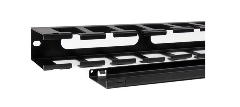 StarTech.com Panel Canaleta Horizontal CMDUCT1UX de 1U con Cubierta para Gestión de Cableado en Racks y Perforaciones Laterales CON CUBIERTA RACK