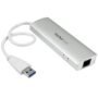StarTech.com Hub USB 3.0 de 3 Puertos - Adaptador de Red Ethernet - Alimentado por el Bus - 5Gbps - Hub USB Portátil - 3 Total USB Port(s) - 3 USB 3.0 Port(s)1 Puerto(s) de red (RJ-45) - PC, Mac, ChromeOS HUB USB 3.0 PORTATIL CONCABLE 3 PUERTOS USB Y RED