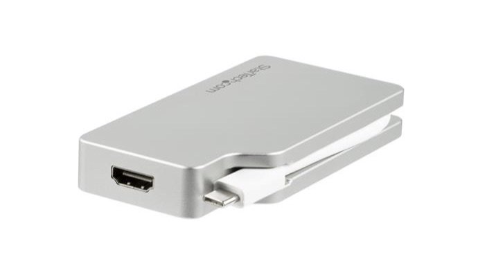 StarTech.com Adaptador 4 en 1 de Audio y Video para Viajes, USB-C a VGA, DVI, HDMI o mini DispayPort HDMI O MINI DISPAYPORT 4K       .