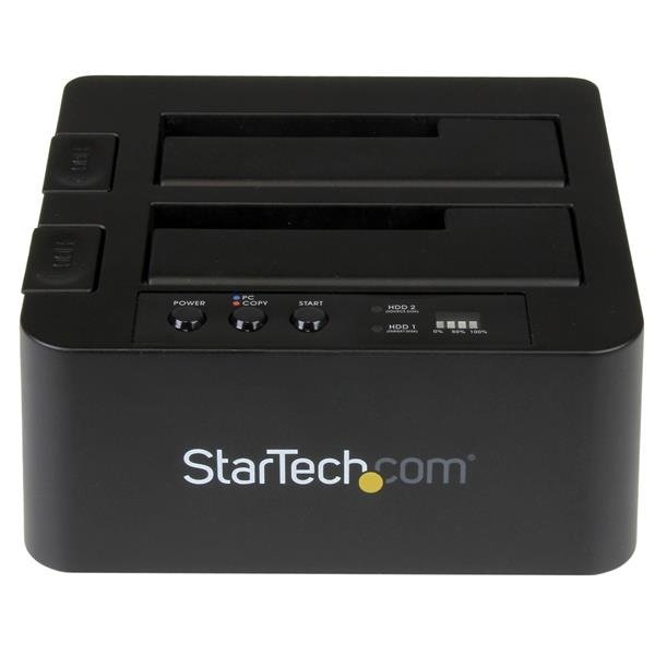StarTech.com Duplicador Clonador Autónomo de Discos Duros o SSD USB 3.1 a SATA – Base Copiador de 2 Bahías SATA III de 2.5 o 3.5 Pulgadas – Compartimento intercambiable en caliente – 2 x HDD admitido – 2 x SSD admitido – 2 x Bahía Total – 2 x Bahía 2,5″/3,5″ – Plástico BASE USB 3.1 10GBPS PARA SSDDD SATA DE 2.5 Y 3.5 DOCK .