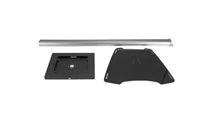 StarTech.com Pedestal STNDTBLT1FS con Seguro para iPad 9.7′, max. 1.5KGs, Negro/Plata IPAD COMPATIBLE IPAD AIR PRO