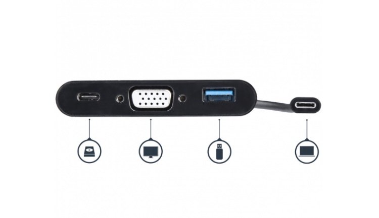 StarTech.com Adaptador USB 3.0 Macho – VGA Hembra, Negro VGA CON ENTREGA DE POTENCIA     .