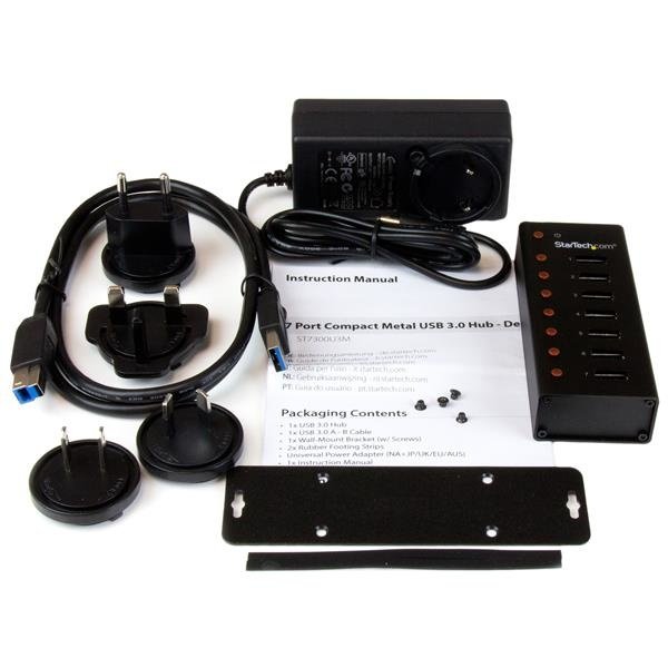Hub StarTech.com USB 3.0 ST7300U3M de 7 Puertos, 5000 Mbit/s, Negro HUB CAJA METALICA DE PARED . - Image 4
