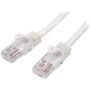 StarTech.com Cable de Red de 0.5m Blanco Cat5e Ethernet RJ45 sin Enganches - Cable for Dispositivo de red, Conmutador, Hub, Workstation, Panel de conexión - Cable de conexión - Oro Conector chapado - 24 AWG - Blanco CABLE DE RED 0.5M BLANCO CAT5EETHERNET SIN ENGANCHE