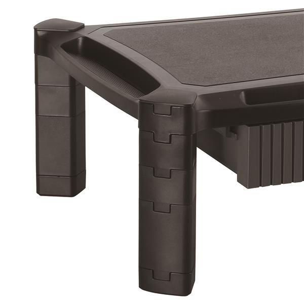 StarTech.com Base con Cajón para Monitor – de Altura Ajustable con Columnas Apilables – con Soporte para Pantallas hasta 32 Pulgadas – Hasta 81.3cm (32″) para pantalla plana – 9.98kg Capacidad de carga – 16.8cm Altura x 33cm Ancho – De Escritorio, Sobremesa – Plástico – Negro BASE CON CAJON MONITOR ALTURAAJUSTABLE Y COLUMNAS APILABLES
