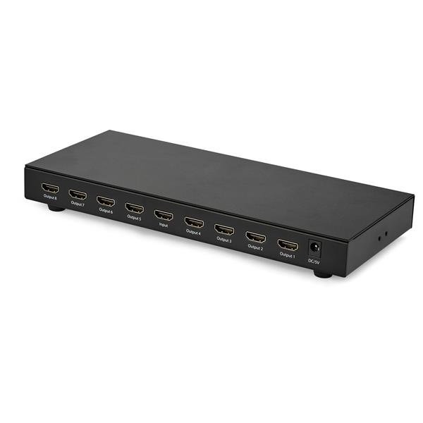 StarTech.com Divisor de Video HDMI, 8 Puertos, Negro PUERTOS 4K 60HZ CON AUDIO 7.1