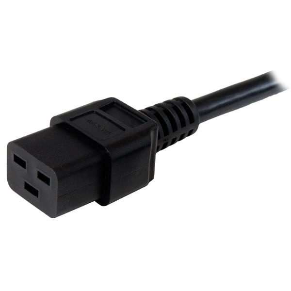 StarTech.com Cable PXT515C19146 de 1.8m (6 pies) de Alimentación de Servicio Pesado, Cable de Corriente NEMA 5-15P a C19, 15A 125V, 14AWG, Negro, UL – Para Router, Unidad de distribución eléctrica, Conmutador de red, Computador, Servidor – NEMA 5-15P / IEC 60320 C19 – 125 V AC / 15A – Negro – 1 Solamente CABLE DE 1.8M NEMA 5-15PA C19 SERVICIO PESADO CORRIENTE PC