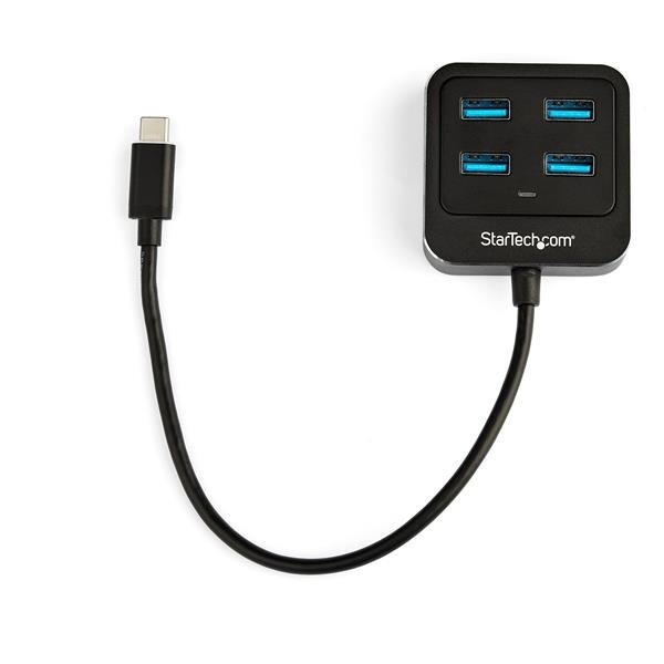 StarTech.com Hub USB-C de 4 Puertos, 10.000 Mbit/s, Negro USB TIPO C USB 3.1 4 PUERTOS USBA