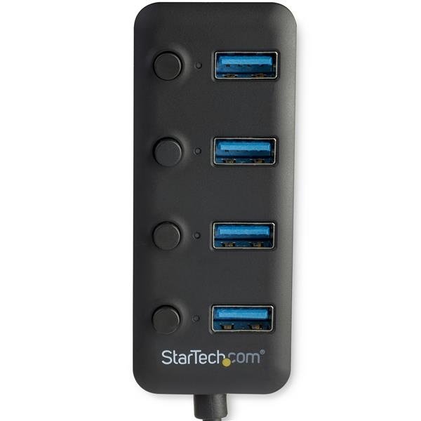 StarTech.com Hub USB A 3.0 HB30A4AIB de 4 Puertos, 5000 Mbit/s, Negro USB-A CON INTERRUPTORES - Image 2