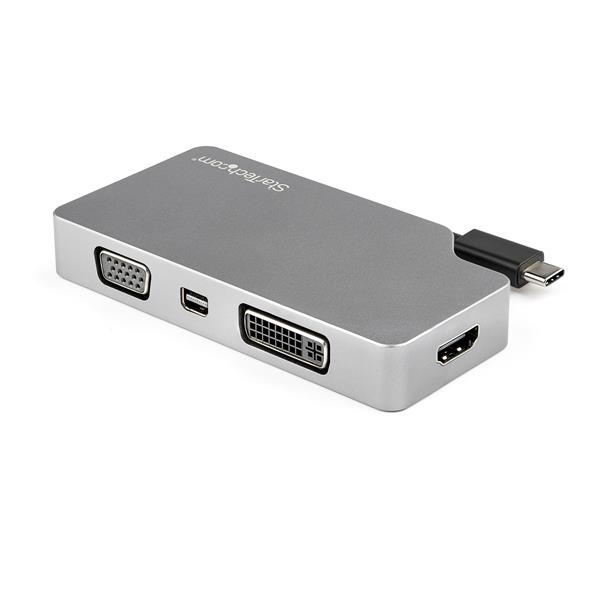 StarTech.com Adaptador USB C Multipuertos CDPVDHDMDP2G de Video HDMI 2.0, VGA, Mini DisplayPort 1.2 o DVI – USB Tipo C VGA o DVI – Gris Espacial – 4096 x 2160 Supported – Gris ADAPTADOR MULTIPUERTOS USB-CDE VIDEO 4K 60HZ GRIS ESPACIAL