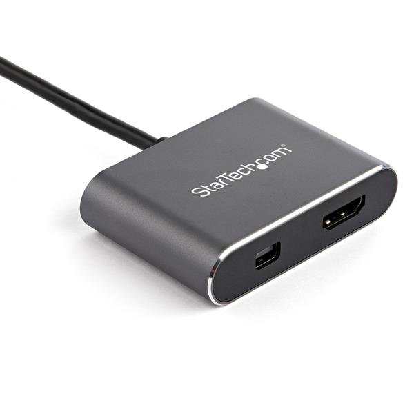 StarTech.com CDP2HDMDP Adaptador de Video Multipuertos USB-C a HDMI o Mini DisplayPort – 4K 60Hz – 3840 x 2160 Supported – Gris ADAPTADOR DE VIDEO MULTIPUERTOS USB-C A HDMI O MDP – 4K 60HZ