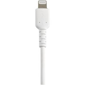 StarTech.com Cable Resistente USB-A a Lightning RUSBLTMM15CMW de 15 cm Blanco - Cable de Sincronización/Carga para iPhone/iPad, Certificado MFi de Apple - Cable for iPhone, iPad Air, iPad mini, iPad, AirPods, Magic Trackpad, Magic Keyboard, Ratón Magic, Control remoto Siri, Dispositivo móvil - 480Mbit/s - MFI - Apantallado - Níquel Conector chapado - Blanco CABLE USB A LIGHTNING BLANCODE 15CM CERTIFICACION MFI APPLE - Image 4