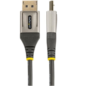 StarTech.com Cable DP14VMM4M de 4m DisplayPort 1.4 Certificado por VESA – HDR10 8K 60Hz – Video Ultra HD 4K 120Hz – Cable DP 1.4 para Monitores – Cable for Dispositivo de audio/vídeo, Monitor, Workstation, Portátil, Computadora de escritorio, TV, Proyector, Reproductor de seńalización digital, Tarjeta gráfica – 32.4Gbit/s – Admite hasta7680 x 4320 – Apantallado – Oro Conector chapado – 28 AWG – Negro, Gris CABLE 4M DISPLAYPORT 1.4CERTIFICADO VESA 8K 60HZ HDR10