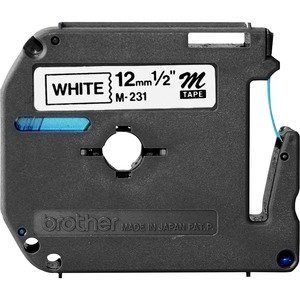 Cinta Brother M231 Negro sobre Blanco, 12mm x 8m 12MM X 8M