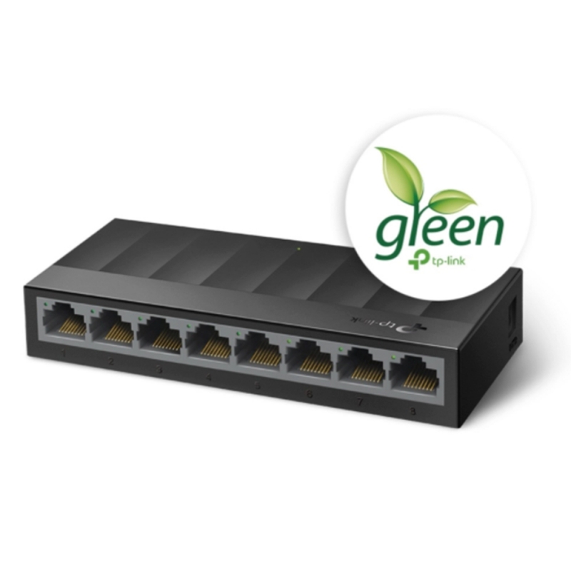 TP-Link switch no administrable LS1008G de 8 puertos gigabit 10/100/1000. LITEWAVE 8-PORT GIGABIT DESKTOP SWITCH 8GIGABIT RJ45 PORTS DESKT