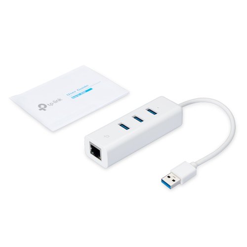 ADAPTADOR USB 2 EN 1 CON HUB DE 3 PUERTOS USB 3.0 Y ADAPTADOR