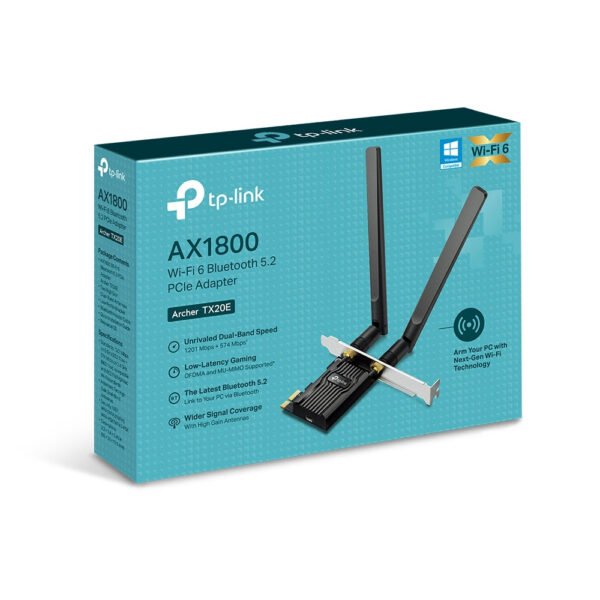 TP LINK ADAPTADOR PCI EXPRESS WIFI 6 Y BLUETOOTH 5.2 DE DOBLE BAN