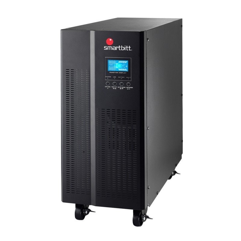 UPS en línea de doble conversión – 10kVA/10kW – Dos fases – Torre – 2Hora(s) Recharge – 4Minuto(s) Stand-by – 230 V AC Entrada – 104V AC, 110V AC, 115V AC, 120V AC, 208V AC, 220V AC, 230V AC, 240V AC, 100V AC Salida – Onda sinusoidal pura – Puerto Serial – USB – LCD Pantalla UPS 10000VA/10000WATTS BIFASICO ONLINE TORRE 208/120