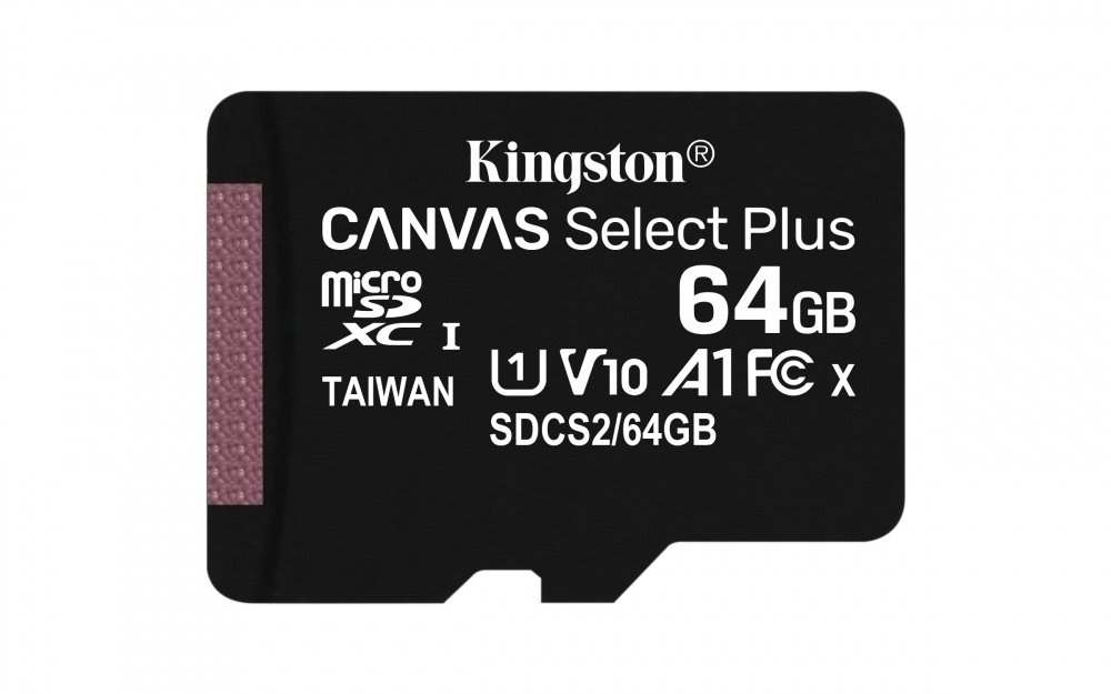 MICRO SDXC MEMORIA KINGSTON 64GB CANVAS SELECT PLUS 100R A1 C10 CARD C/ADP MICRO SDXC MEMORIA KINGSTON 64GB CANVAS SELECT PLUS 100R A1 C10