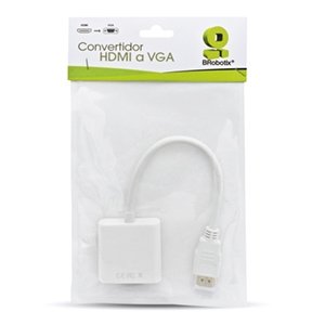 BROBOTIX  CONVERTIDOR HDMI MACHO A VGA HD15 HEMBRA COLOR BLANCO – Cable Convertidor Adaptador Video Audio Laptop NoteBook Escritorio – 1 Conector HDMI Macho a 1 Conector VGA HD15 Hembra CONVERTIDOR HDMI MACHO A SVGA H EMBRA BROBOTIX BLANCO
