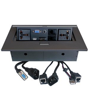 BROBOTIX CAJA 005514N PARA MESA: HDMI USB RJ45 SVGA 3.5 MM CORRIENTE COLOR PLATA – Gabinete de Conectividad para Mesa con Modulo de Conexiones 1 Puerto SVGA HD15 – 1 Puerto HDMI – 1 puerto USB V2.0 – 1 Puerto Estereo 3.5 mm – 2 Puertos RJ45 CAT5e – 2 Puertos de c CAJA PARA MESA NEGRA H DMI/USB/CORR/RJ45/SVGA/3.5