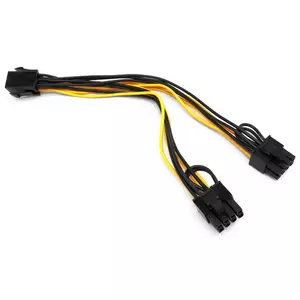 BRobotix CABLE INTERNO 963852 DE ALIMENTACIÓN ADAPTADOR PCI EXPRESS 6 PINES A 8 PINES DUAL, Longitud 20 Centímetros CABLE INTERNO DE ALIMENTACION P CIE 6 PINS A 8 PI