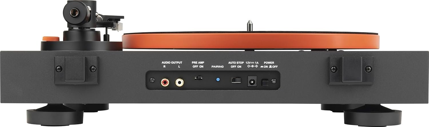 JBL Spinner Tornamesa Bluetooth, Audio Qualcomm aptX HD, Salida RCA - Negro/Naranja - Image 3