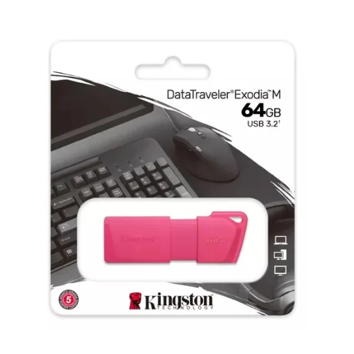 MEMORIA USB KINGSTON DATA TRAVELER EXODIA 64GB ROSA KC U2L64 7LN