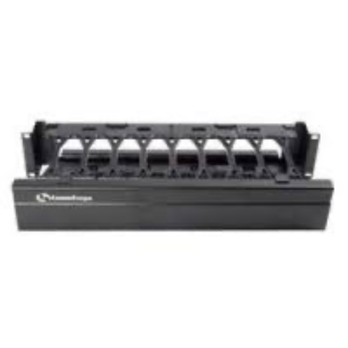 Intellinet Paso 711050 de cables – Negro azabache – Panel del administración de cables – 1U Rack Height x 19″ Panel Width – Acero, Plástico ORGANIZADOR CABLES 19 1U ANILLO PLASTICO 53MM