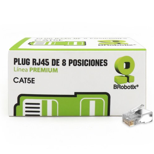 BROBOTIX PLUG RJ45 CAT6 STP 100 PIEZAS – Conector RJ45 Panel 174090 de Parcheo Cable Patch Blindado Shielded PLUG RJ45 CAT5E STP 100 PIEZAS BOTE