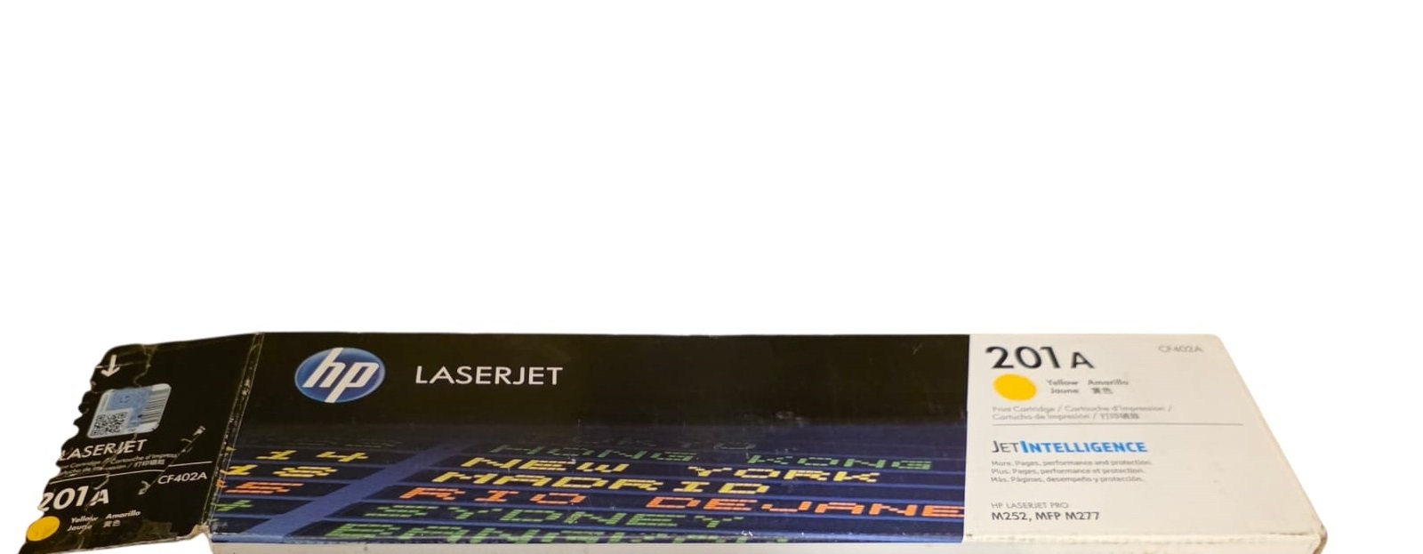 Cartucho de Tóner HP 201A (CF402A) Amarillo, Original *Caja Dañada