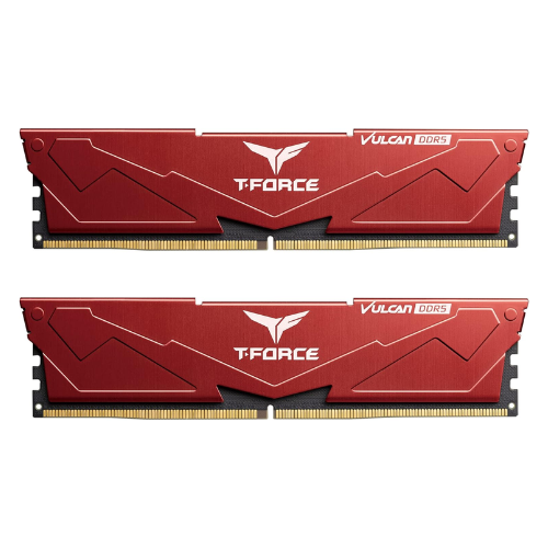 MEMORIA RAM DIMM TEAMGROUP T FORCE VULCAN 16GB 2X8GB DDR5 5600 MHZ CL 40 ROJO FLRD516G5600HC40BDC01