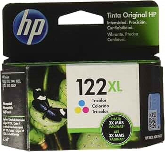 Cartucho de Tinta HP 122XL Tricolor, Original +Fecha Pasada