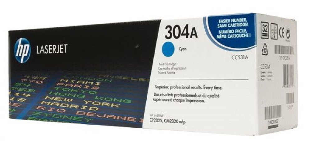 Cartucho de Tóner HP 304A Cian, Original