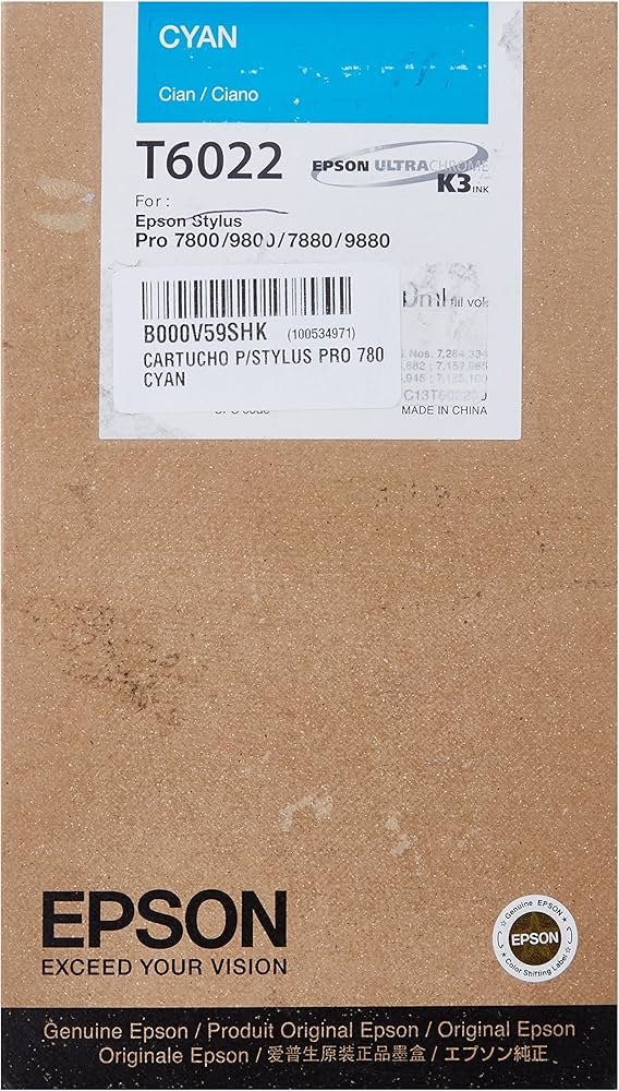 Cartucho de Tinta Epson T6022 Cian Original