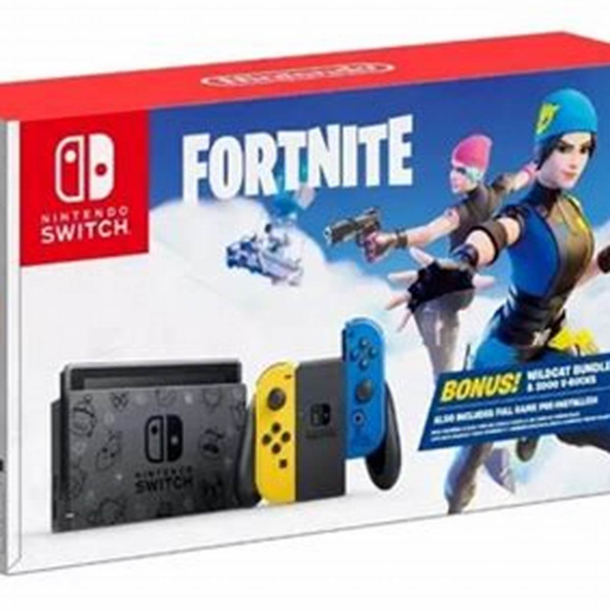 Consola Nintendo Switch 32GB Fortnite Wildcat Color Amarillo/Azul – Reacondicionado