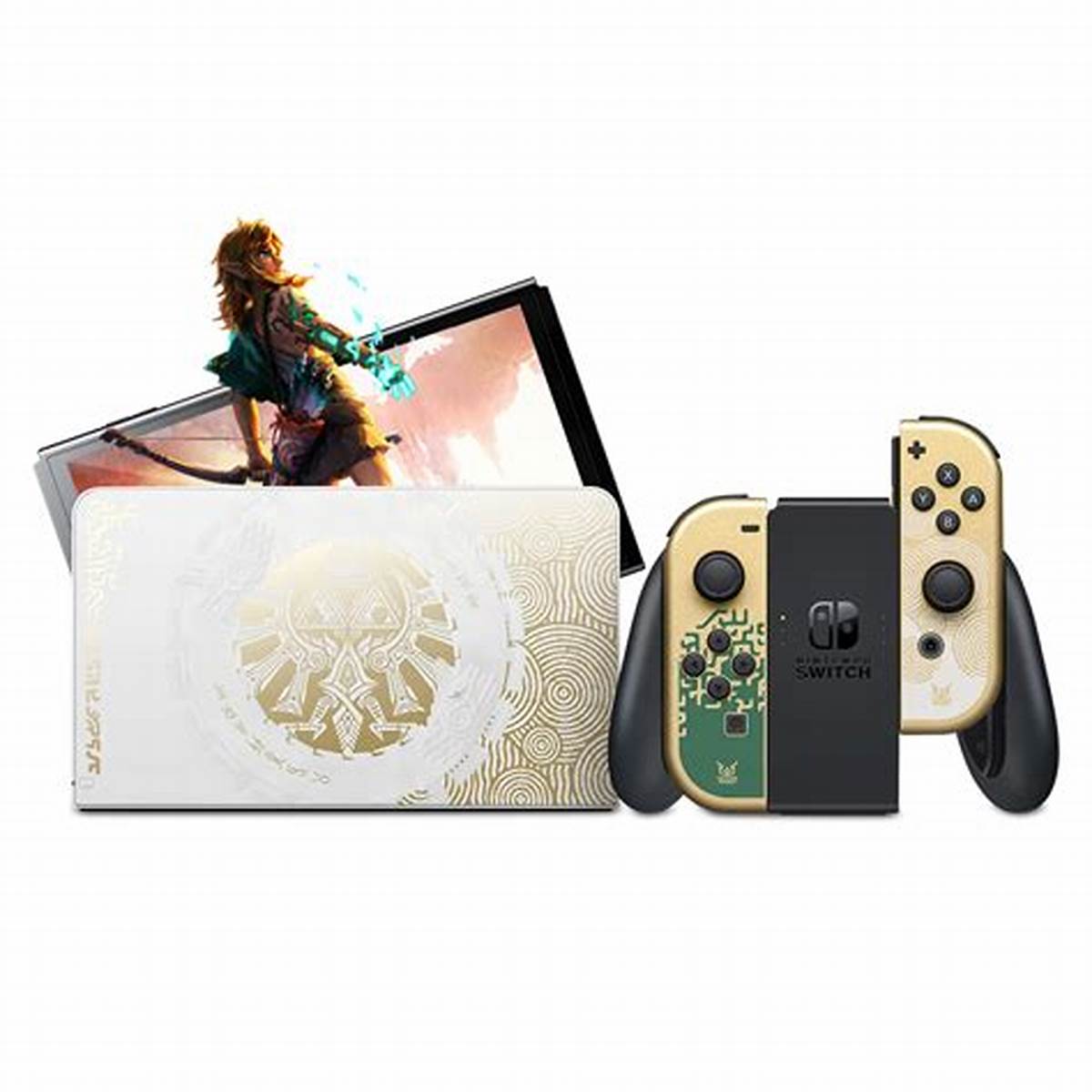 Consola Nintendo Switch OLED 64GB Zelda Tears of the Kingdom Color Dorado/Negro – Reacondicionado