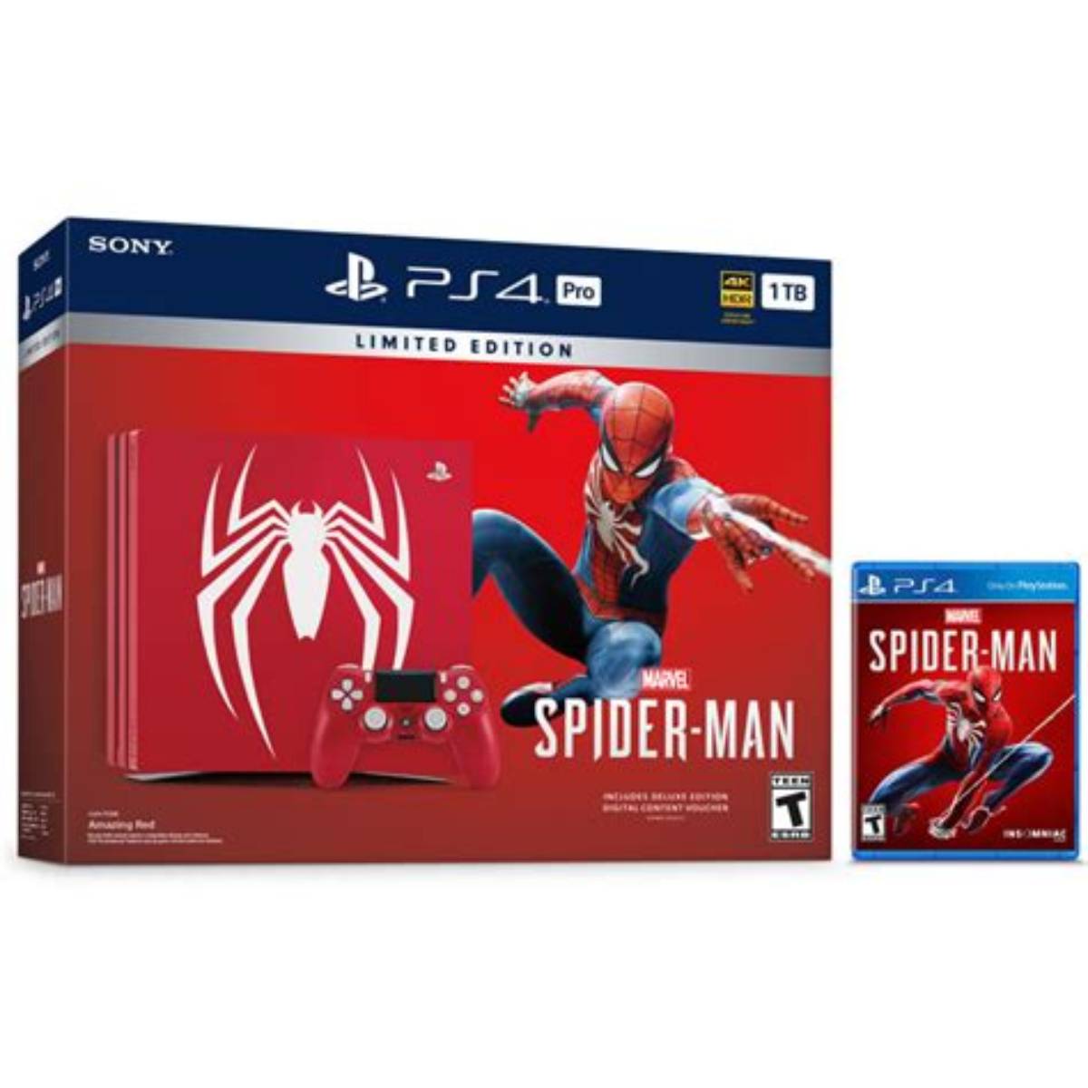 Consola Sony PlayStation 4 1TB Spider-Man Edición Limitada Color Rojo – Reacondicionado